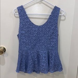 Peplum Tank Top Sky Blue